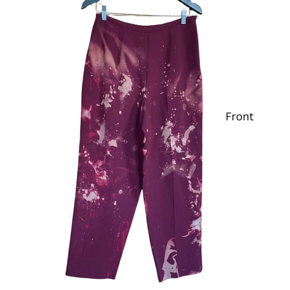 Talbots Petites Maroon DIY tie dyed Pant Suit Size 10 - Picture 4 of 9